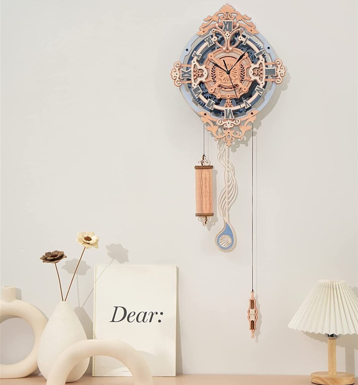 Rokr Romantic Wall Clock DIY Wooden for Kids Adults Gifts 3D Puzzle Time Art