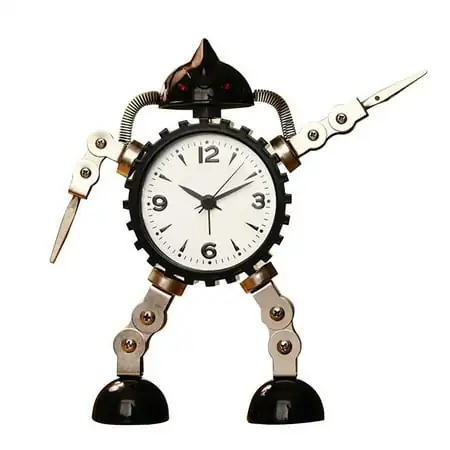 ROZYARD Gear Robot Desktop Alarm Clock for Creative Student Silent for Time Clocks