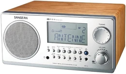 Sangean WR-2 AM / FM-RBDS Wooden Cabinet Digital Tuning Radio (Walnut)