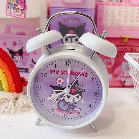 Sanrios Hello Kitty Pompompurin Kuromi Cinnamorll My Melody Little Twin Stars Alarm Clock Kawaii Cartoon Anime Desktop Bedroom