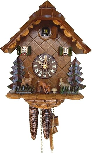 Schneider 10 Cuckoo Clock with Hand Carved Bambi and Hare