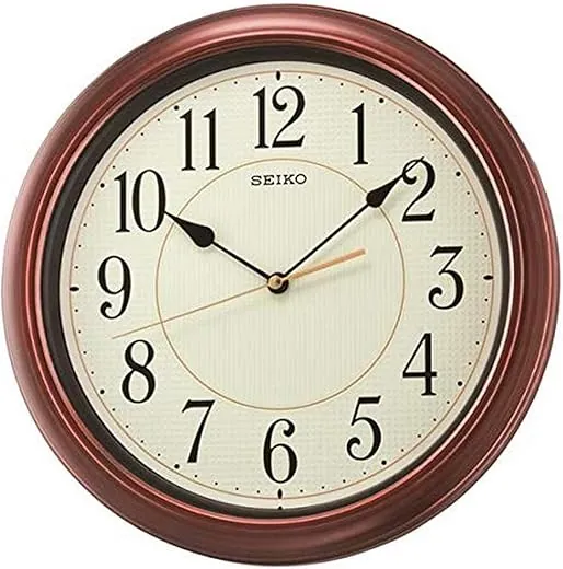 Seiko 13 Inch Numbered Wood Finish Wall Clock,Brown