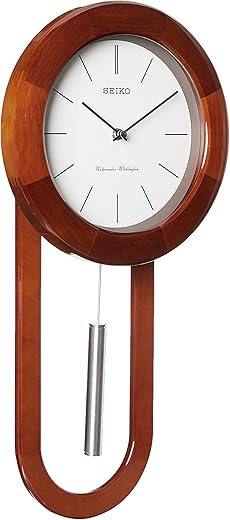 Seiko Circular & Sleek Wall Clock with Pendulum and Dual Chimes