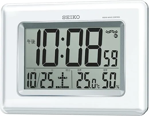 SEIKO CLOCK ( Seiko clock ) radio digital wall clock twin -Pas hanging’uŒ“for temperature and humidity display white SQ424W