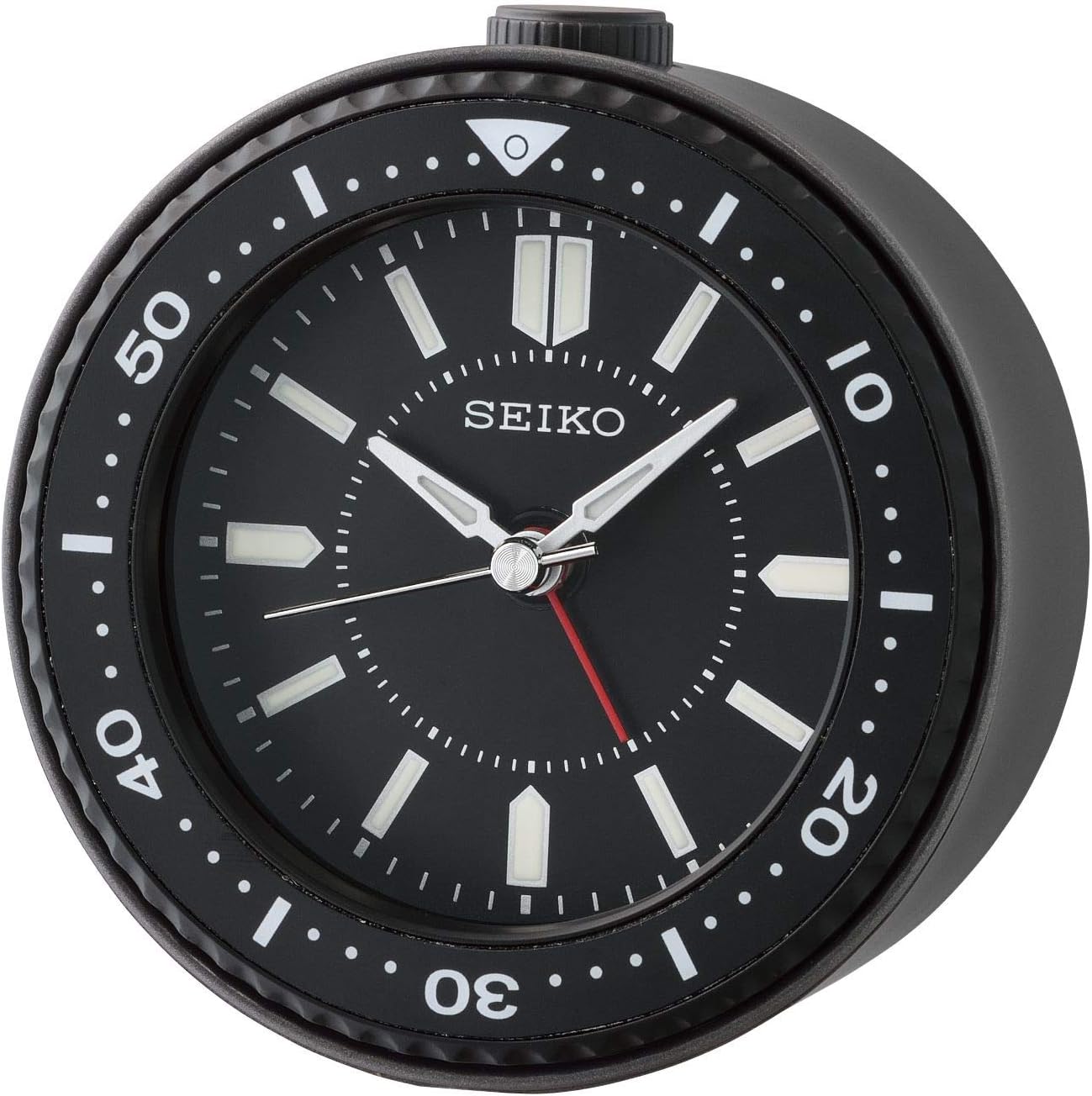 Seiko Mai Bedroom Alarm Clock, Black