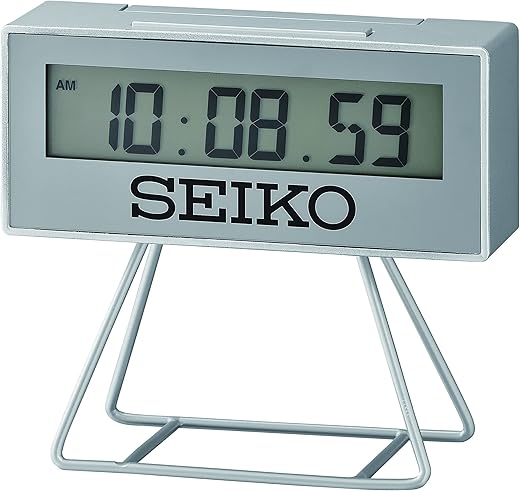 SEIKO Olympia Limited Edition Mini Marathon Bedroom Alarm Clock, Silver