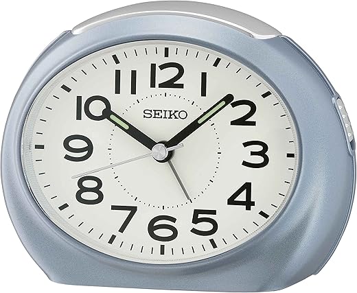 Seiko Tokai Bedroom Alarm Clock, Metallic Light Blue