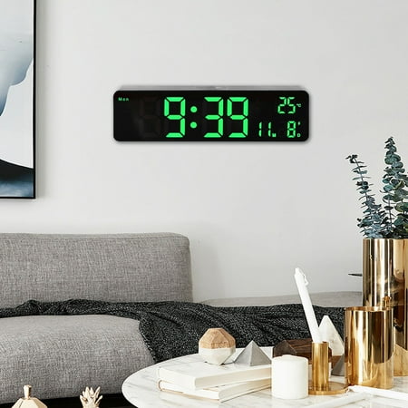 seiko wall clock retro home decor time to wake clock for toddlers Large LED Digital Wall Clock Temperature Date Day Display USB Remote Control