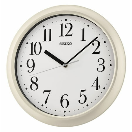 Seiko Yori Round Office Wall Clock, Traditional Pearlized White, Analog Quartz QXA787WLH