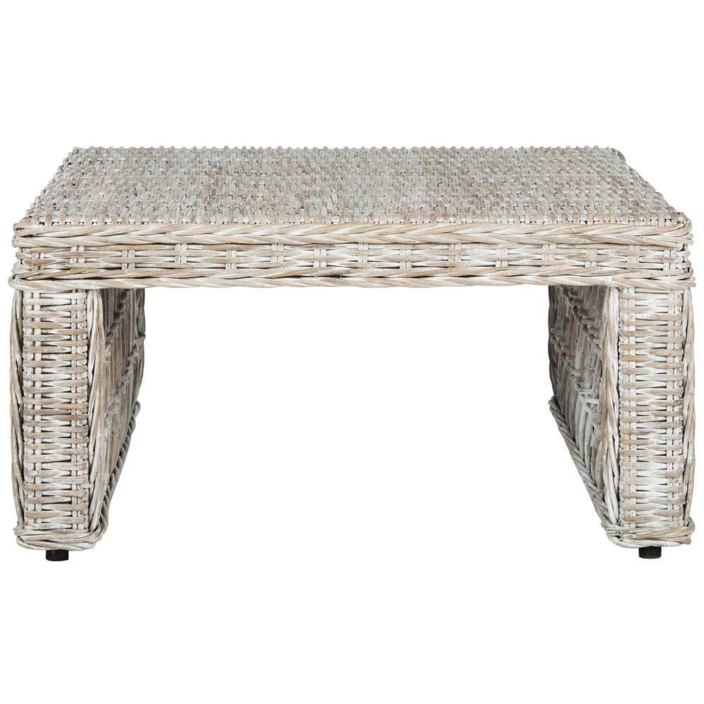 Shila 32 in. Off-White Wicker Coffee Table
