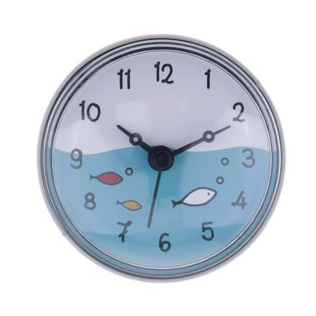 Shower Clock Bathroom Clock Wall Clock Bathroom Suction Mirror Clock, Selection , Gray, 75x35mm A-Gray