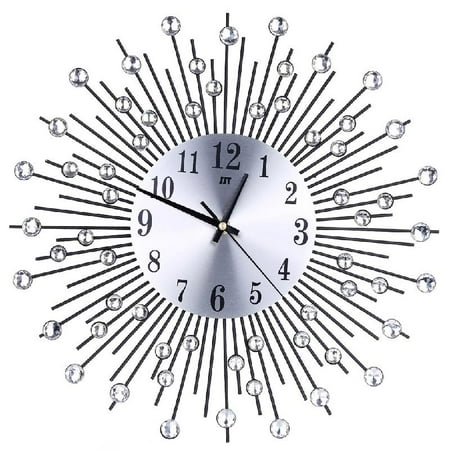 SIEYIO for Creative Modern 3D DIY Wall Clock Metal Luxury Room Home Office Deco