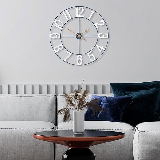 Sorbus Large Wall Clock for Living Room Decor - Wall Clock for Kitchen - 16 inch Big Wall Clock Decorative - Metal Wall Art - Analog Large Clock for Bedroom, Home, Kitchen, Office, Wall Decor (White)