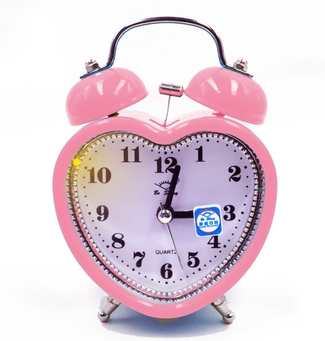 Students Seniors 3In Twin Bell Loud Alarm ,Silent Analog Quartz Nightlight Clock