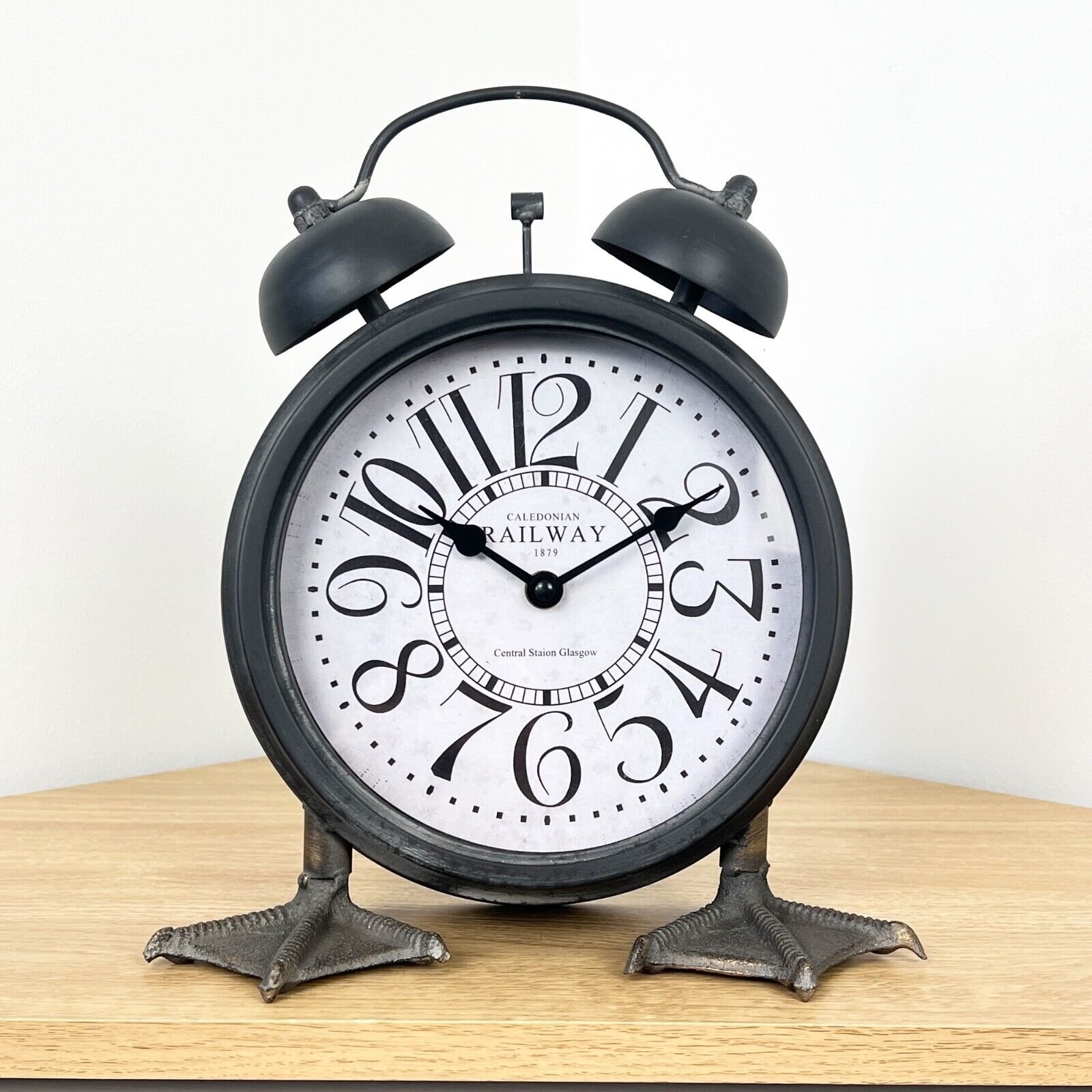 Table Clock with Duck Bird Feet Mantle Desk Decorative Vintage Antique Retro