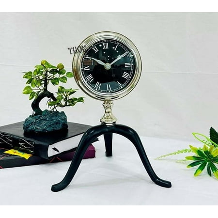 THOR INSTRUMENTS Vintage Desk Clock Silent-Non-Ticking 10-inch dial Table Clock,Retro Mantel Clocks and Easy to Read for Living