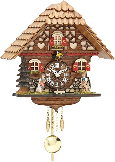 Trenkle Kuckulino Black Forest Clock with Quartz Movement and Cuckoo Chime TU 2054 PQ