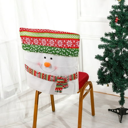 TWCTUWEN Christmas Dining Chair Covers Red Snowman Hat Covers Christmas Chair Back Covers For Christmas Home Dining Room Kitchen Banquet Holiday Decoration Party Decorations for Women College