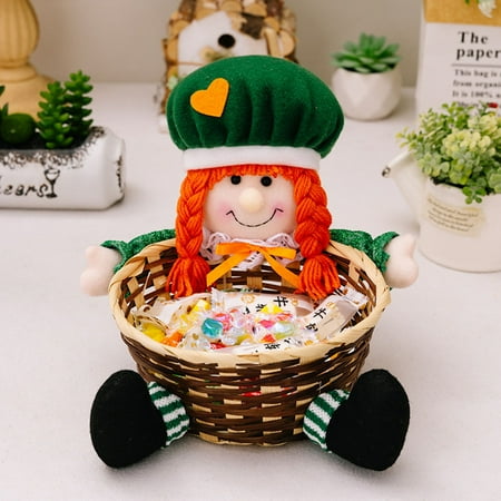 TWCTUWEN St. Patrick's Day Ornament Cute Cartoon Doll Irish Green Leaf Festival Home Decorations Festive Party Decoration Props Table Decoration Storage Frame Vintage Ornament Set Vintage Christmas