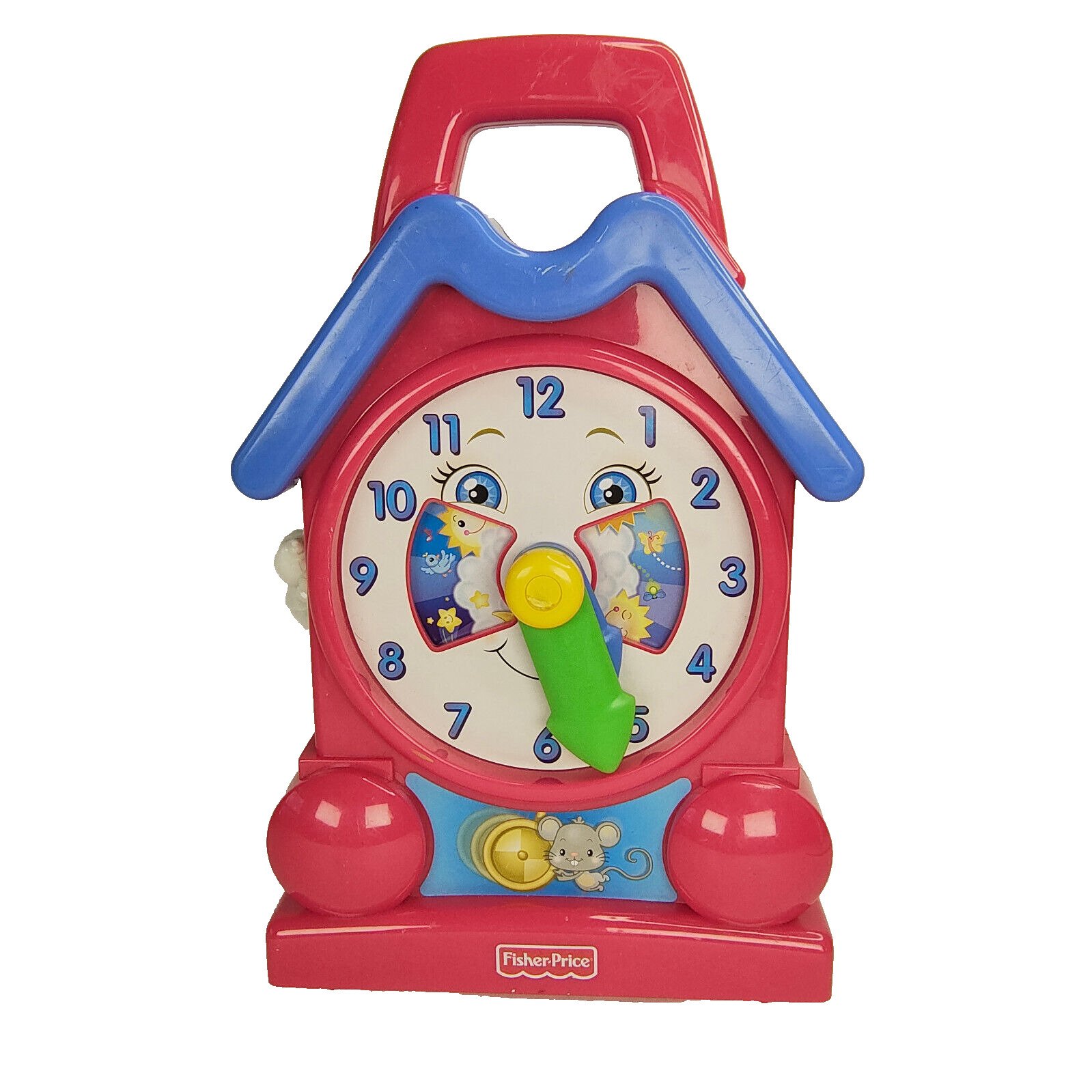 Vintage Fisher Price Musical Grandfather Clock 1994 Wind-Up Moving Hands - Works