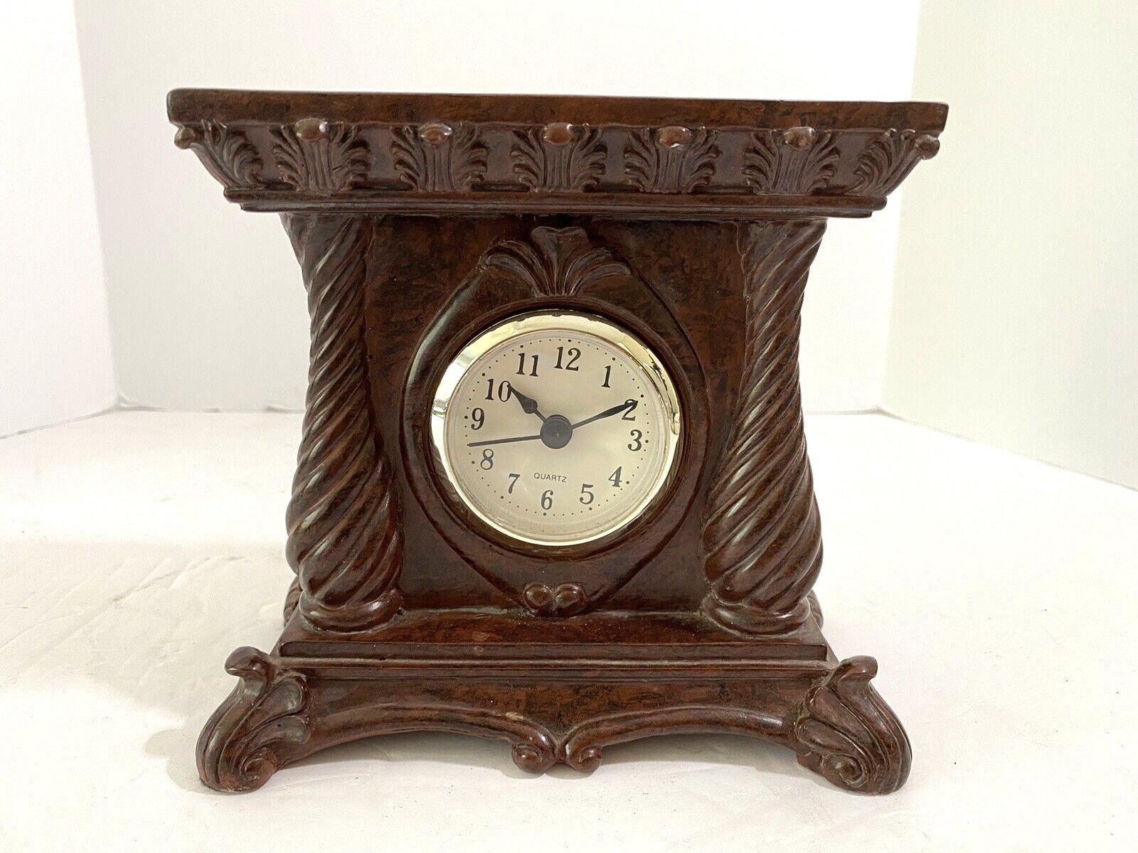 Vintage Kichler Mantle Desk Clock Timepiece Quartz Movement Rosewood