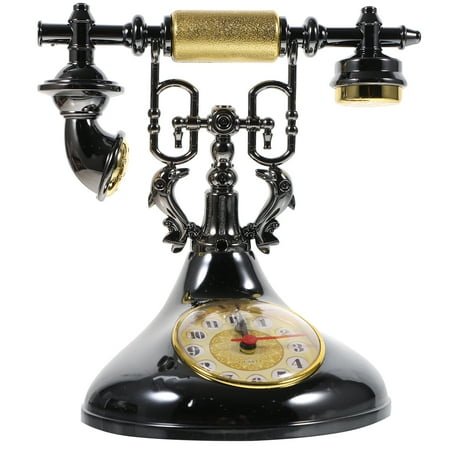 Vintage Telephone Clock Decorative Desktop Clock Unique Desktop Ornament