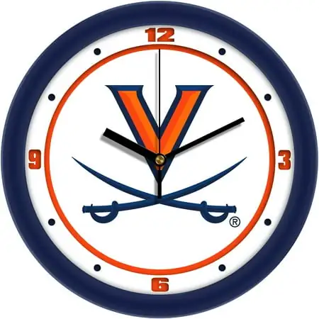 Virginia Cavaliers 11.5'' Suntime Premium Glass Face Traditional Logo Wall Clock