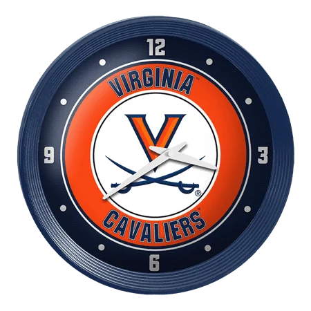 Virginia Cavaliers: Ribbed Frame Wall Clock