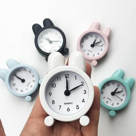 Visland Small Metal Rabbit Alarm Clock Travel Electronic Gadgets For Adults Bed Desk Decoration