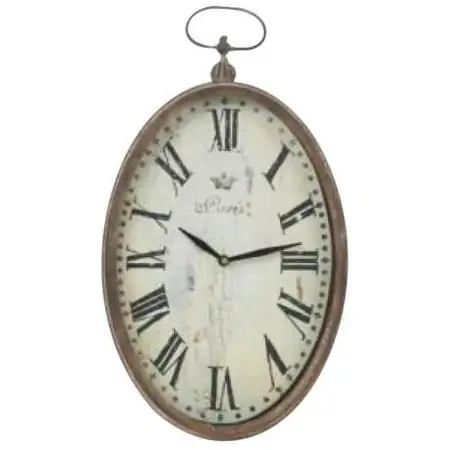 Wall Clock PARIS Oval Iron New ZT-1512