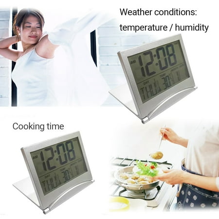 wall clocks retro classroom decor rechargeable digital clock Digital LCD Weather Station Folding Date Desktop Temperature Travel Alarm Clock