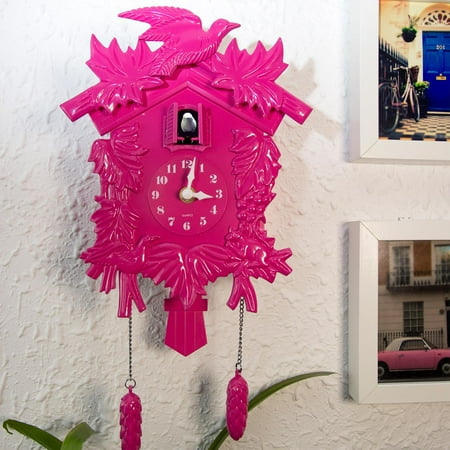 Walplus Cuckoo Clock in Pink Wall Clock Pendulum Home Decoration