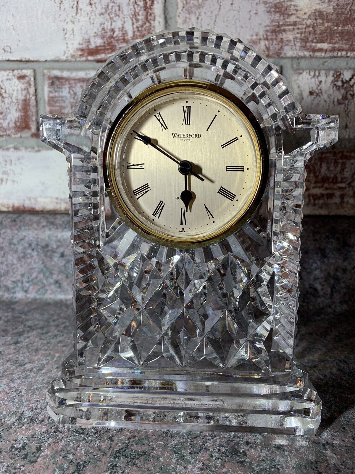 WATERFORD CRYSTAL IRELAND DESK CLOCK WORKING CONDITION