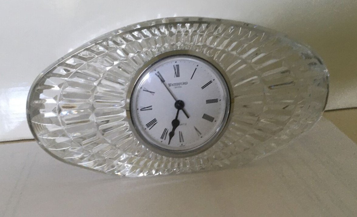 Waterford Crystal Large Oval Mantel Clock
