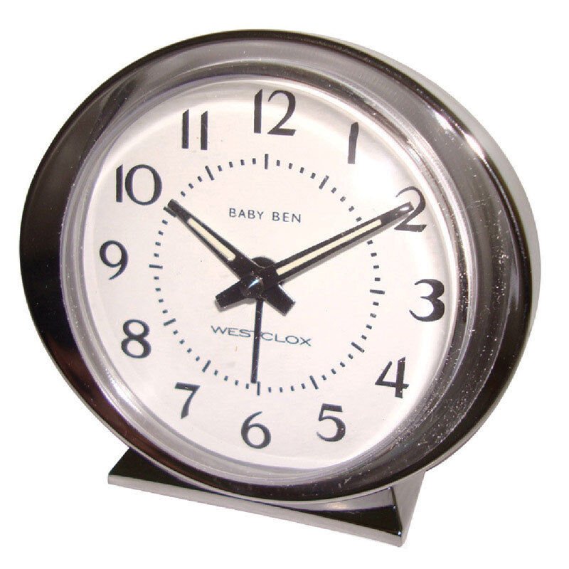 Westclox 3-1/2 in. L Silver Analog Alarm Clock Batteries Required