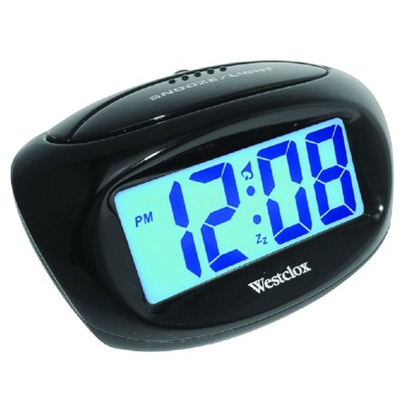 Westclox 70043 LCD Display Alarm Clock, Black, Each