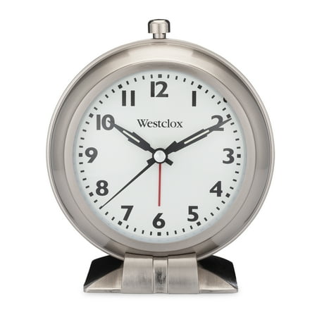 Westclox Analog Alarm Clock, 47602 Silver