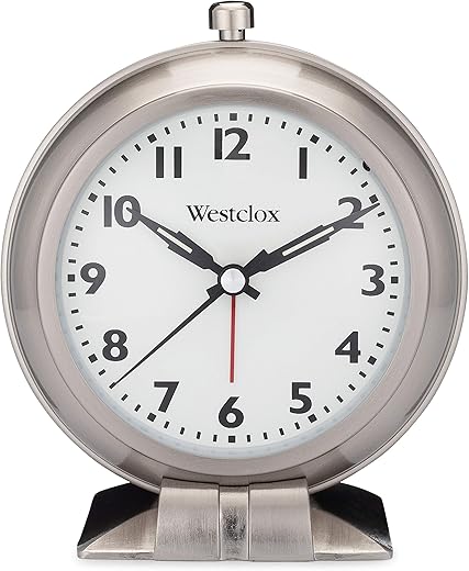 Westclox Big Ben Classic Alarm Clock - Silver Metal Oval Design, 6.3