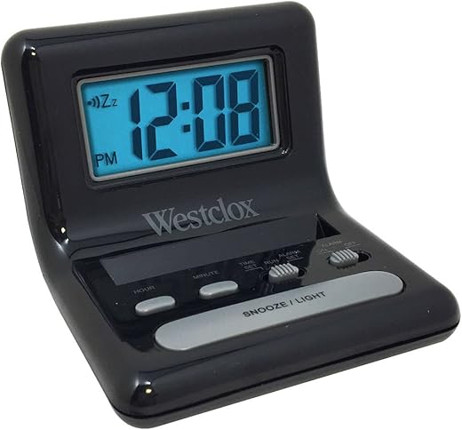 Westclox Black NYL47538 LCD Digital Bedside Alarm Clock