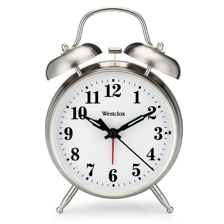 Westclox Classic Silver Twin Bell Alarm Clock - Model 70010AWM