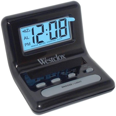 Westclox LCD Digital Bedside Alarm Clock, Black