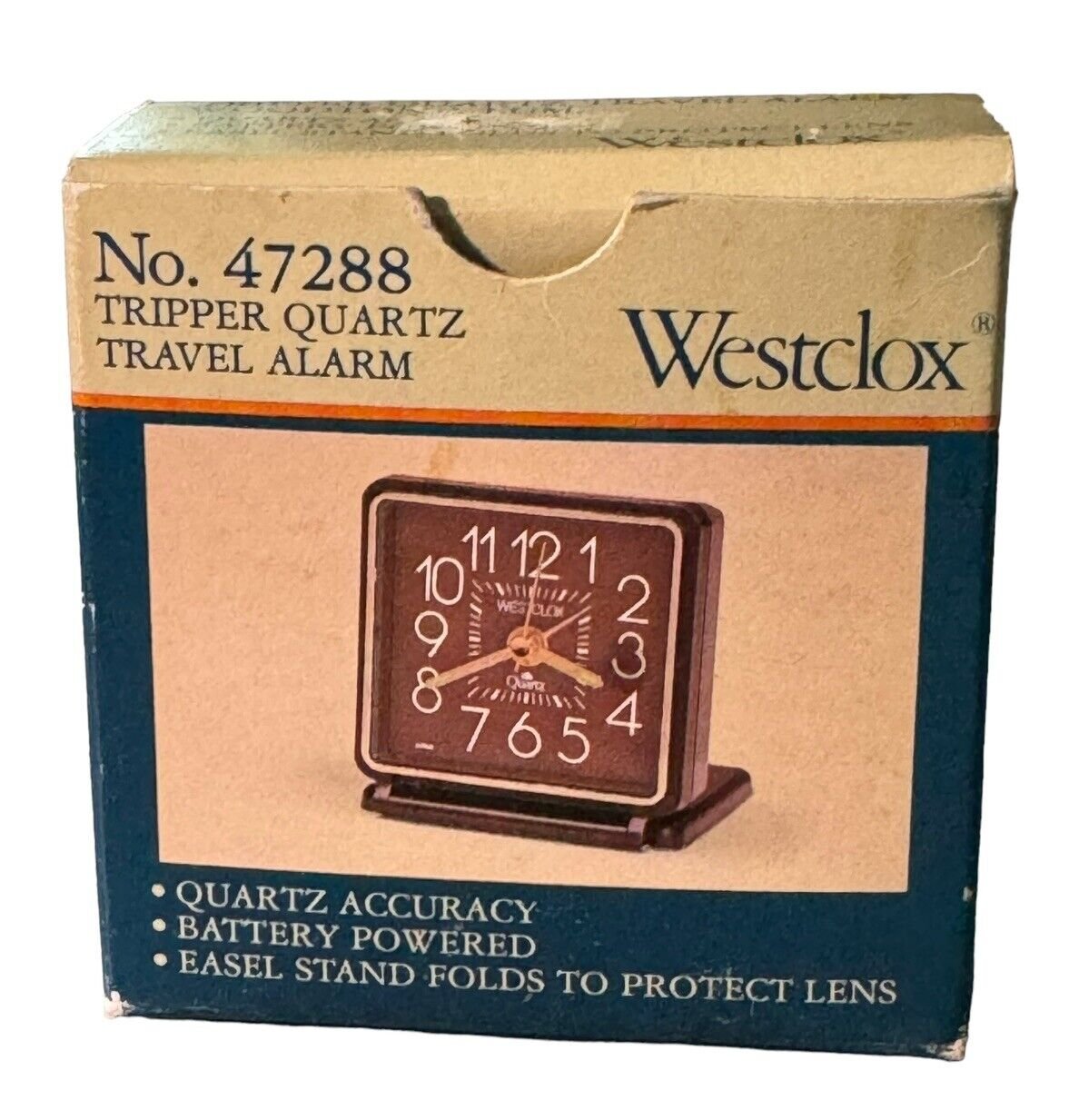 Westclox Tripper Quartz Travel Alarm Clock No. 47288 Never Used
