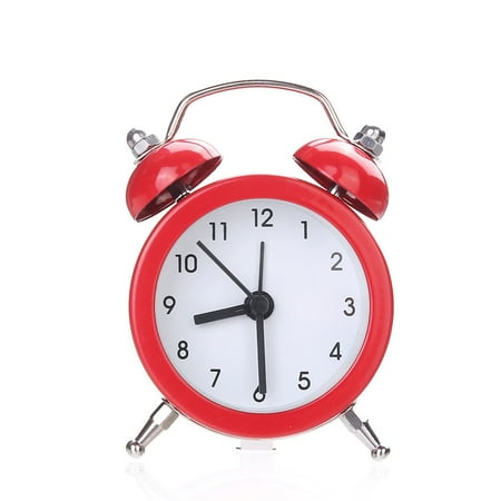 Wozhidaose Alarm Clock Twin Bell Silent Alloy Stainless Metal Alarm Clock Wall Clock