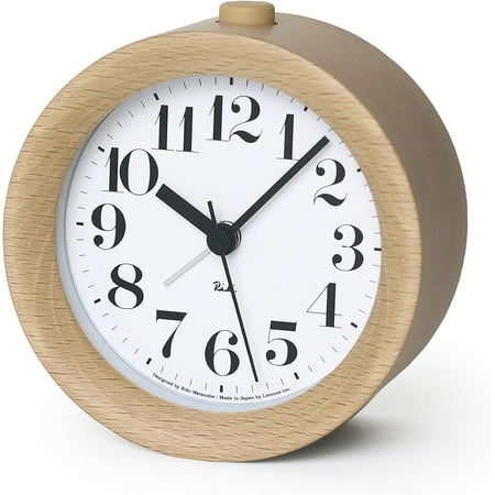 WR09-15NT Lemnos Alarm Clock Analog Liki Alarm Clock Natural Color Wood Wood Watch RIKI ALARM CLOCK Natural