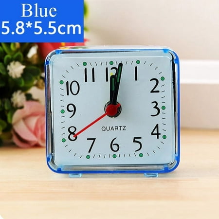 Yesurprise Square Bed Alarm Clock Travel Quartz Beep Mini Electronic Bedroom Office Plastic Student Desk Watch