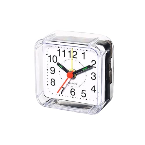 ymkupe Mini Square Alarm Clock Mute Analog Ticking Operated Clocks Battery Powered Mute Non Ticking for Children Boys Girls Birthday Gift Attachment to Wake Alarm Clock Home Décor Products