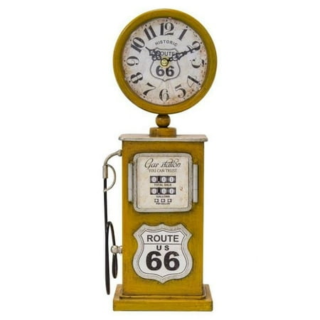 Yosemite Home Decor Route 66 Yellow Table Top Clock