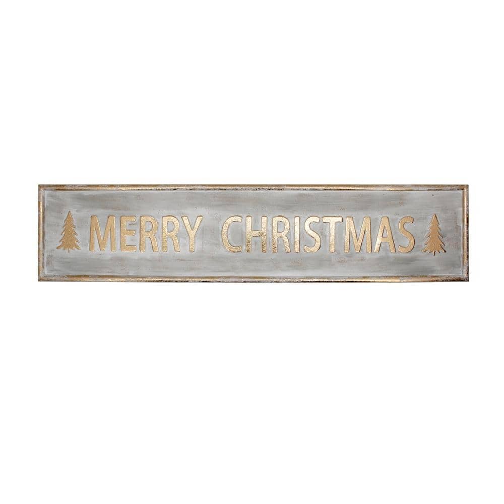 10.75 in. H Gold Merry Christmas Wall Sign