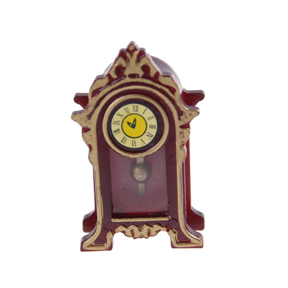 1:12 Dollhouse Miniature Wooden Classical Desk Clock Classic Furniture ToysP.go