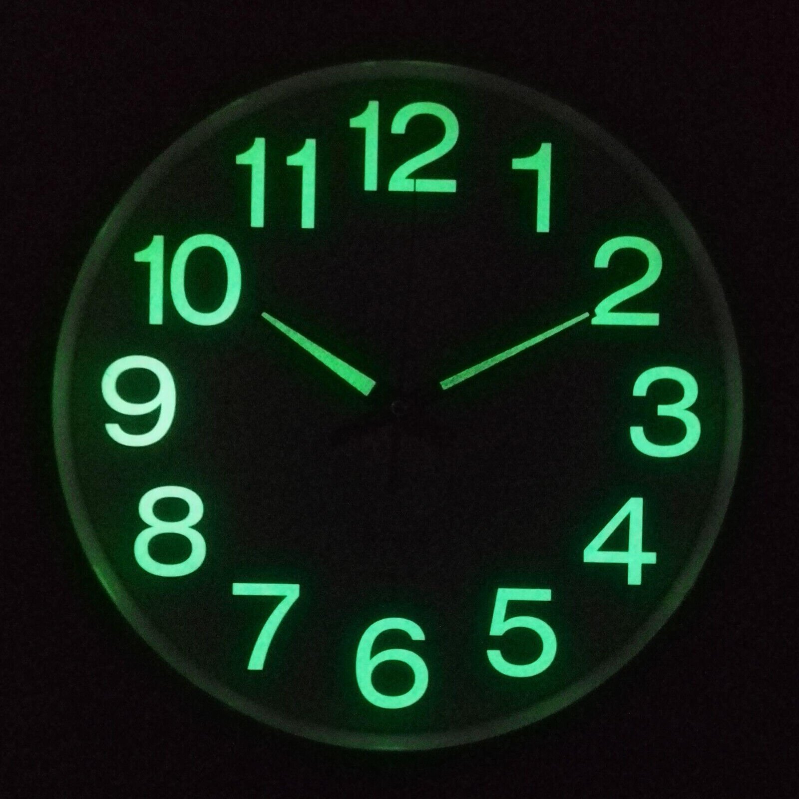 12 inch Modern Battery Wall Clock Luminous Glow Night Light Quartz Silent USA